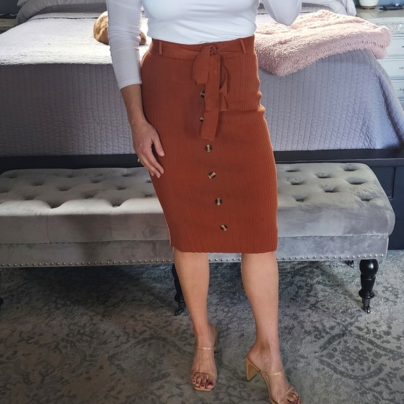Brown sweater pencil skirt - Picture 16 of 16